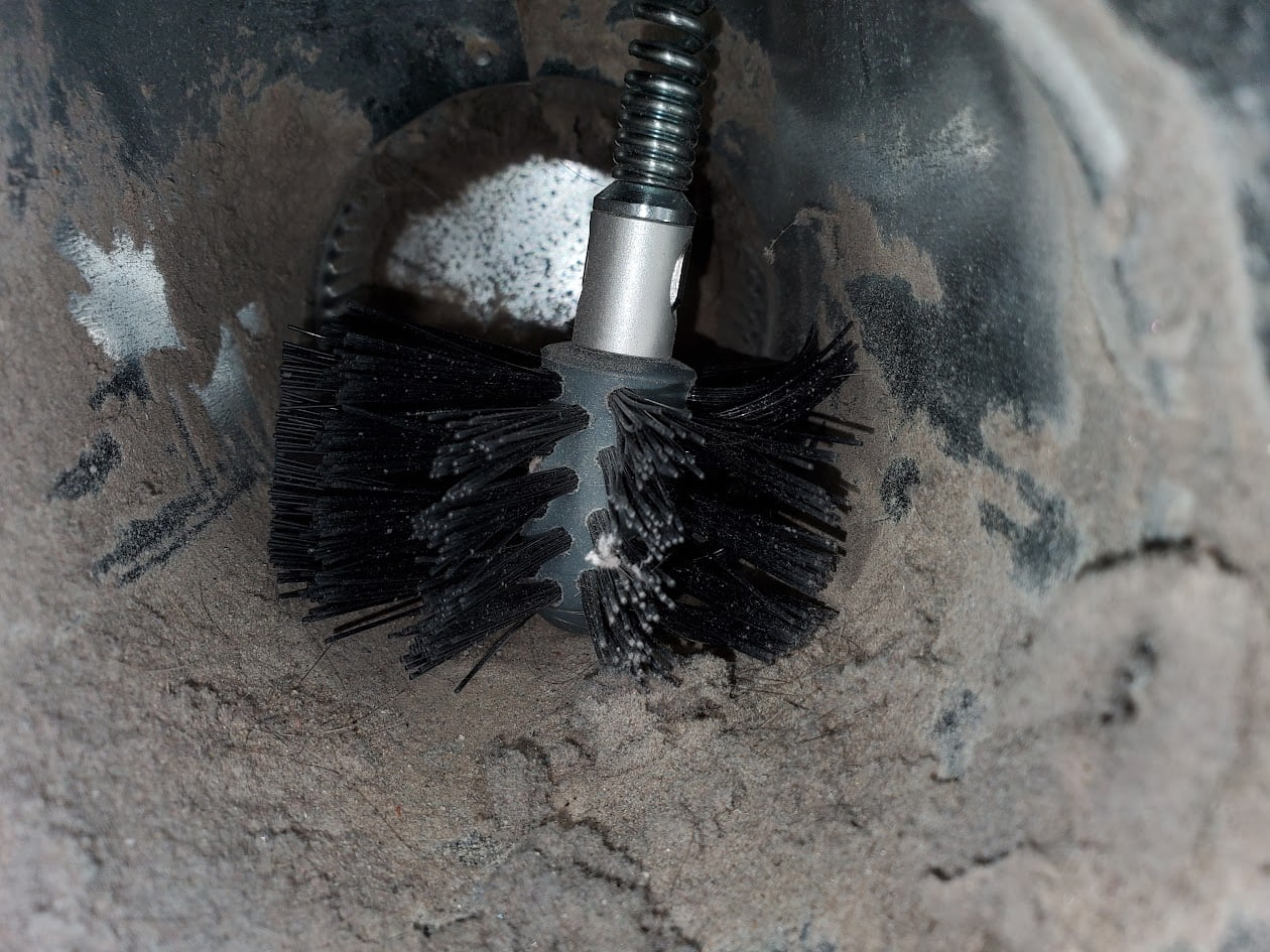 Stuck dryer vent brush