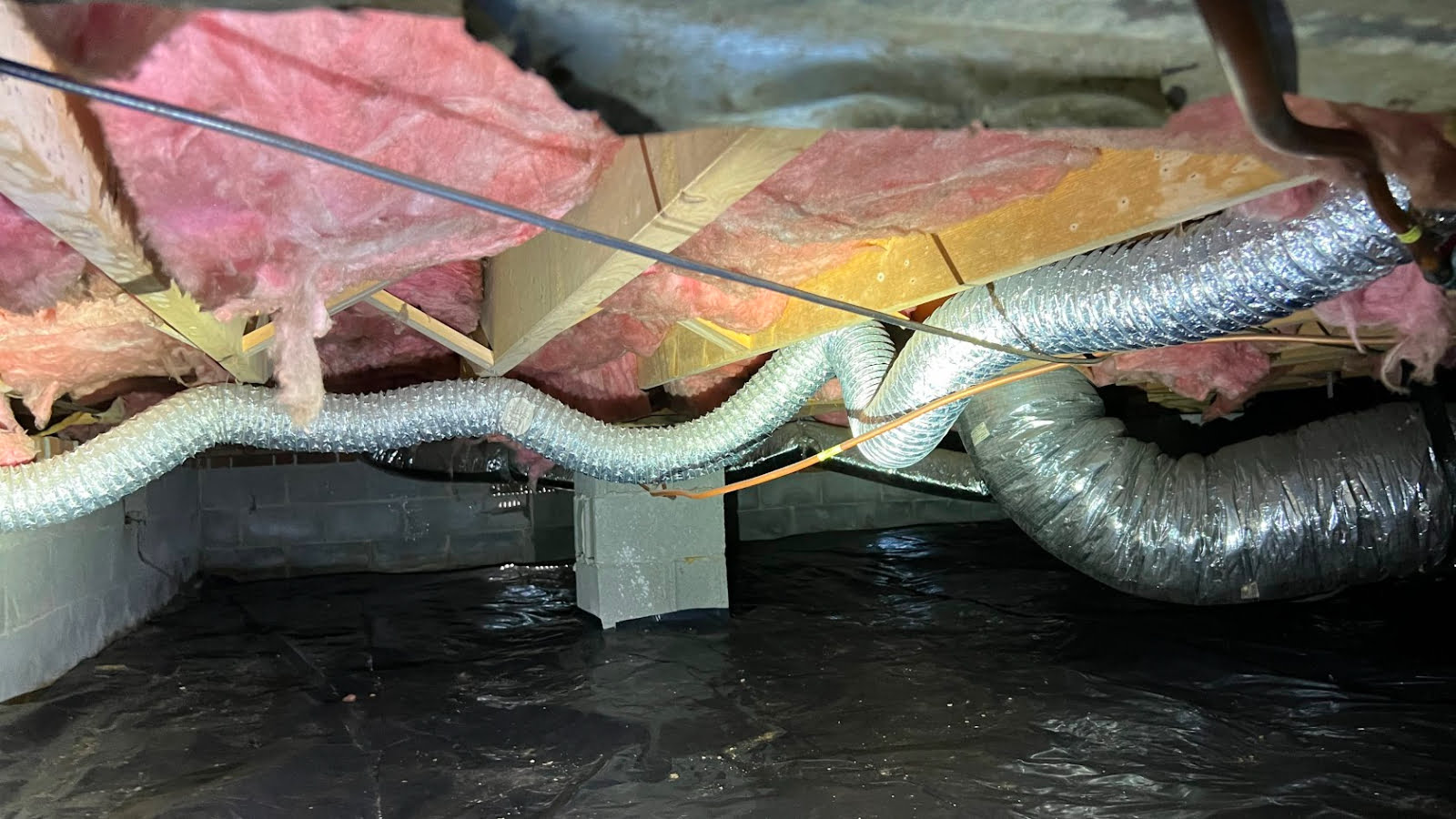 Flex vent installed over gas line