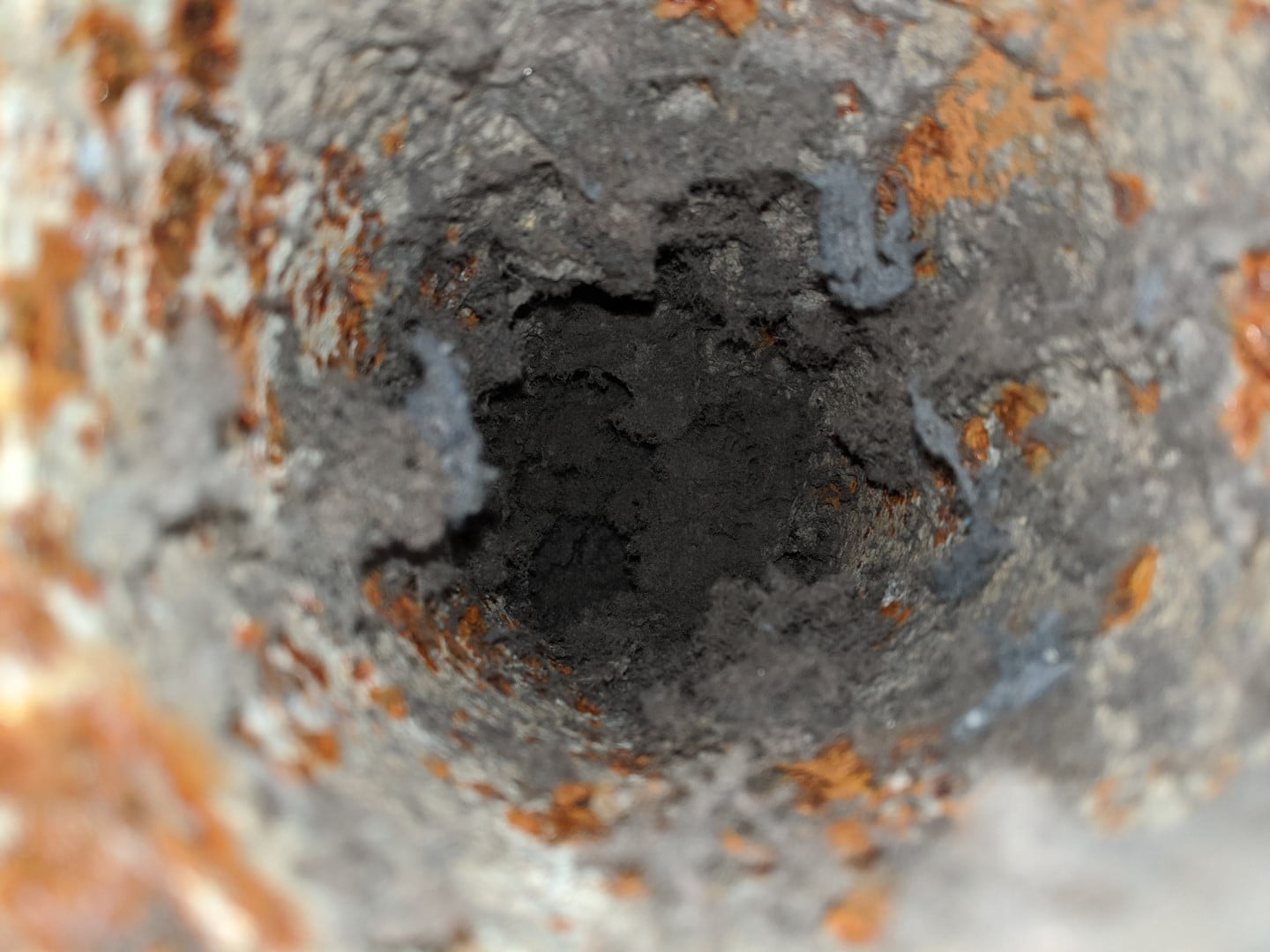 Rust buildup inside vent
