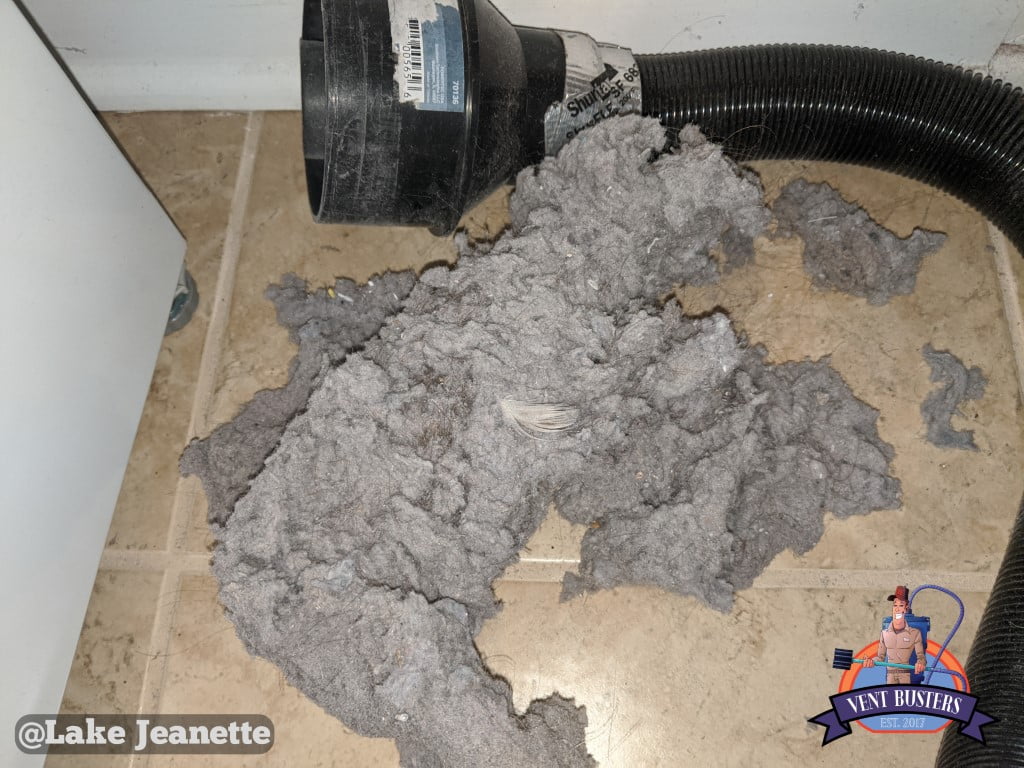 Lint buildup in attic Lake Jeanette