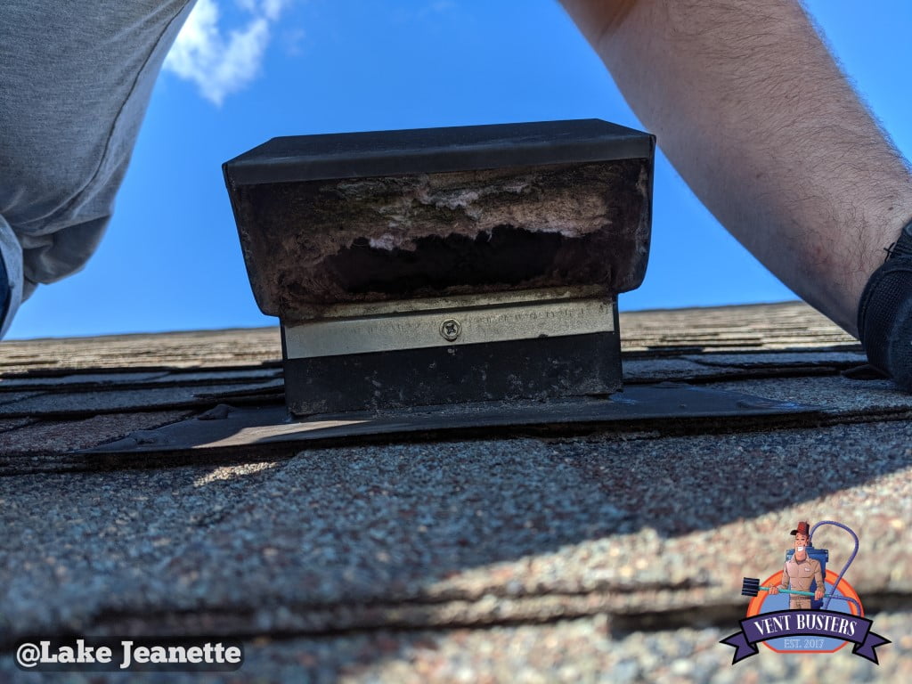 Lint buildup in dryer vent Lake Jeanette