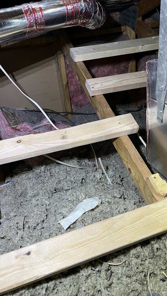Attic stepping points for safe access