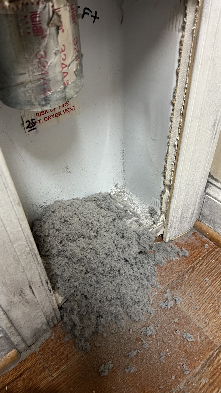 All lint removed from dryer vent Whisper Creek